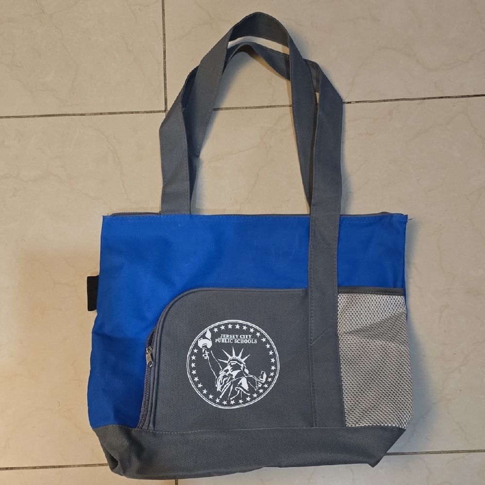 Blue and Gray Tote Bag